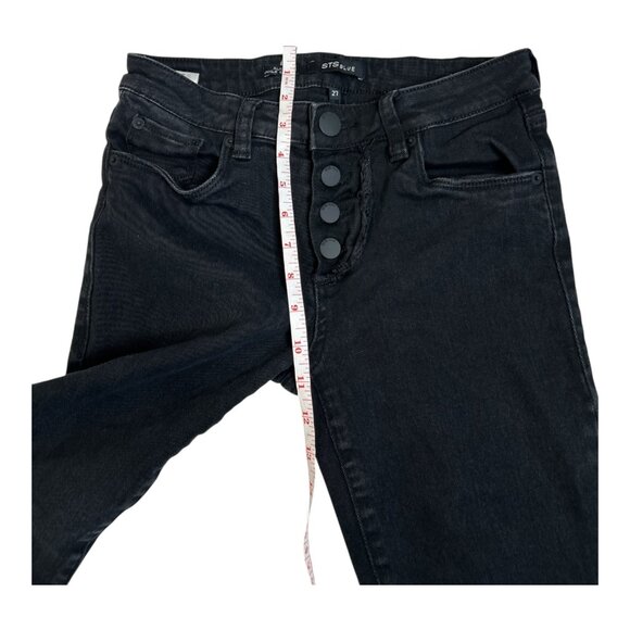 STS Blue Women’s Alice Ankle Skinny Black Jeans Size 27 Cotton Button Fly - Picture 10 of 11